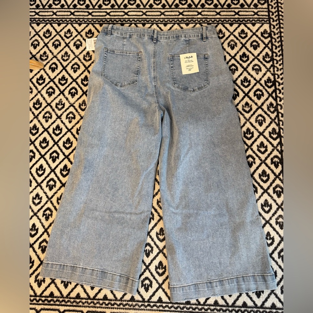 CHARLIE B Light Blue Wide Leg Cropped Jeans - Picture 5 of 5